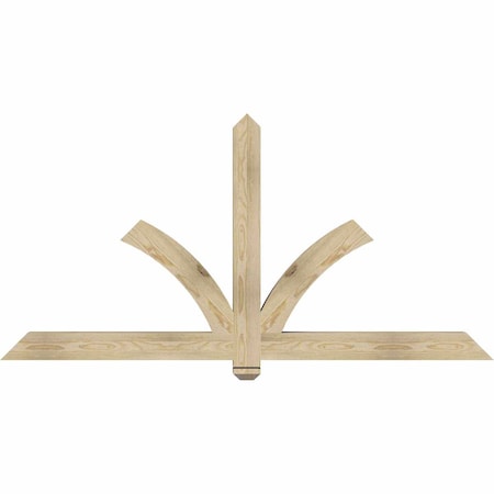 Ekena Millwork Redmond Rough Sawn Timber Gable Bracket, Douglas Fir, 72"W x 36"H x 4"D x 4"F, 12/12 Pitch GBW072X36X0404RED00RDF
